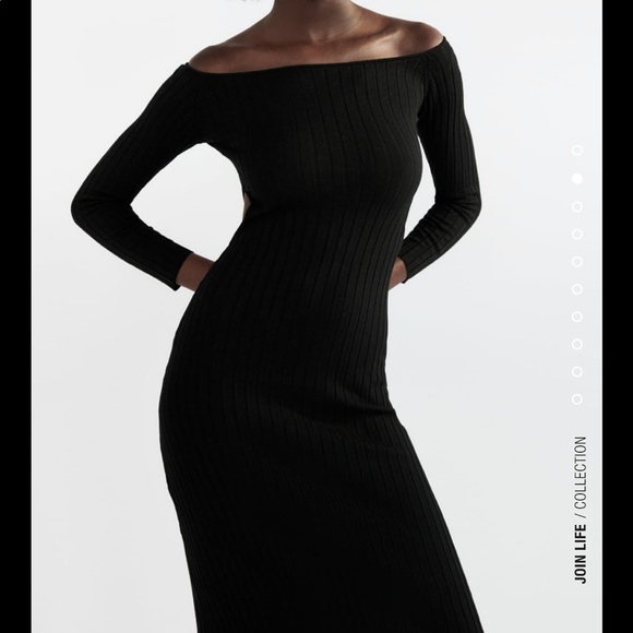 🆕 Zara Cut Out Rib Dress SIZE Medium - Picture 2 of 11